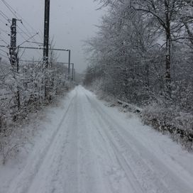 Fra en gåtur i sneen langs Farum Station